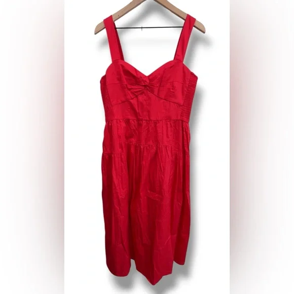 La Ligne NWT Solid Marceline Cotton Poplin Dress in Poppy XL - Picture 6 of 14